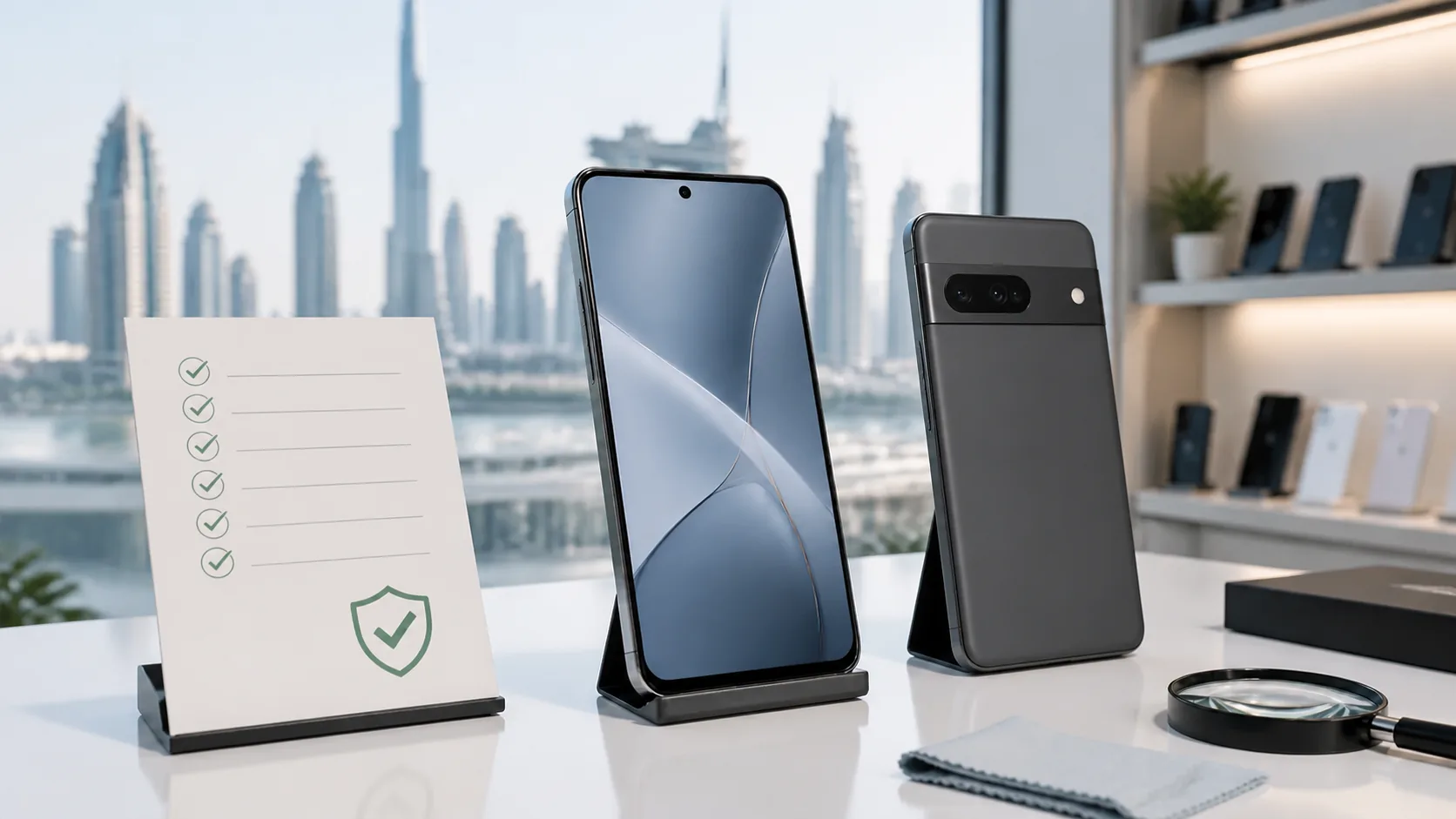 Imported flagship smartphone inspection and warranty checklist in Dubai